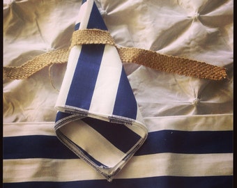 Nautical napkins, Navy Blue & White, Striped Napkins, Summer Wedding, Beach, Baby, Bridal Shower