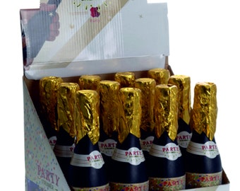 Set of 12 confetti launcher, party popper, sparkling wine bottle
