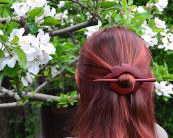 mother gift, Valentine's gift, Gift for her floral girlfriend gift Wooden Shawl Pin Hair Barrette Hair Pin Hair Stick Hair slide Womens Gift