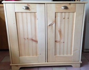 Wood Trash Can, Recycling Bin, Storage Bin, Solid Pine Garbage Can