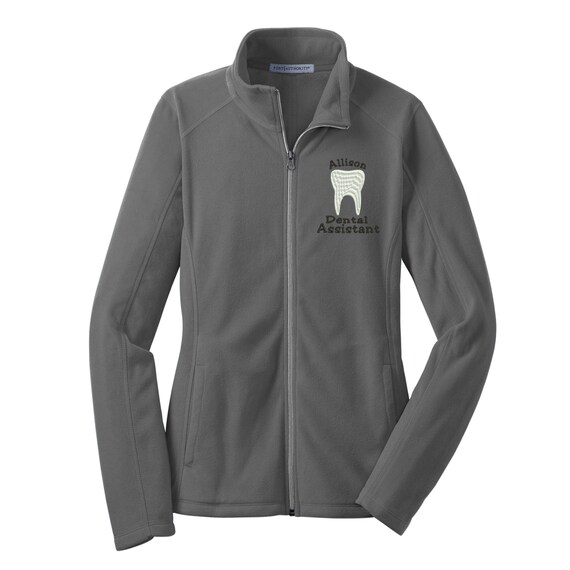 Dental Assistant Full Zip Fleece Jacket. Microfleece Jacket.
