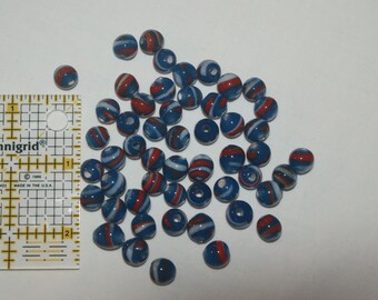 Round Glass Swirl Beads