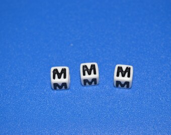 7 letter "M" 7 mm acrylic cube