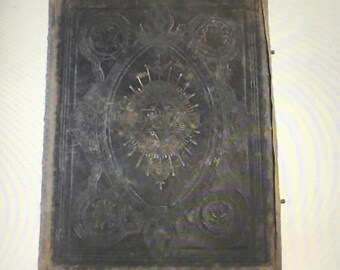 Antique BROWN'S SELF-INTERPRETING Family Bible Book Leather Bound