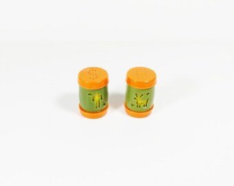 Vintage Salt and Pepper - St. Labre Indian School - Montana - Camping Travel Backpacker Salt and Pepper Shakers