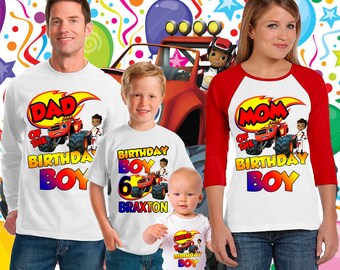 Blaze and The Monster Machines Birthday Shirt,Truck Birthday shirt,blaze birthday shirt,family tshirt set,family birthday tshirt,tshirts