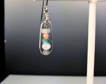 Stacked Gemstone Earrings, Small Version