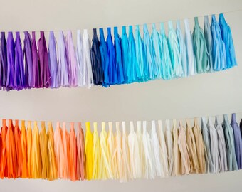 Tassel Garland DIY Kit / Tissue Paper Tassels Garland Kit / Choose your Colors and quantity