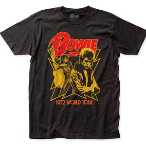 David Bowie 1972 world tour 30/1 cotton fitted jersey tee (DB25) black