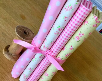 SWEET ROSES Fat Quarter Bundle A by Fabric Freedom 100% Cotton Floral Flowers