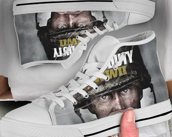 Call of Duty Shoes COD Sneakers high Tops, Colorful sneakers High Tops Men's Shoes Women's Shoes, Looks like Converse, Gift for him her