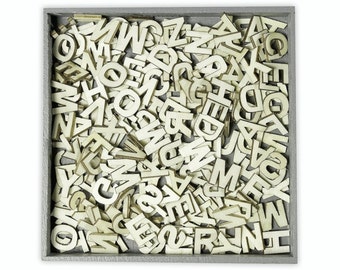 250 Small Wooden ALPHABET LETTERS (Upper Case) Embellishments by cArt-Us (set 99)