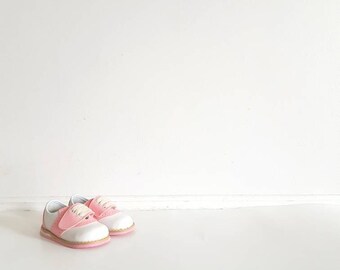 Vintage Pink and White Saddle Shoes