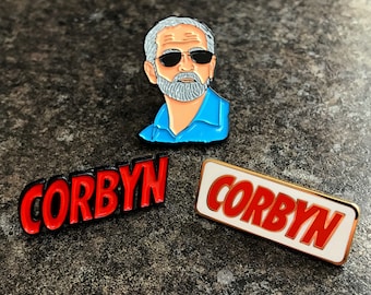 Jeremy Corbyn Labour Novelty Enamel Pin Badge | Labour Supporter Politics UK