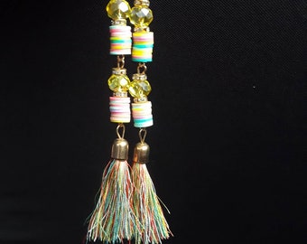 Fiesta Beaded Tassel Earrings