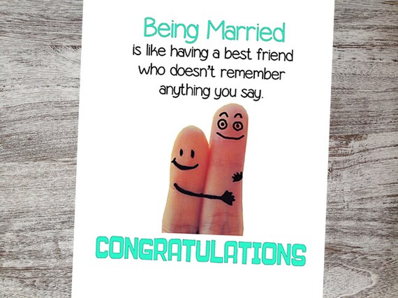  Funny Wedding Congratulations Card Wedding Greeting Card