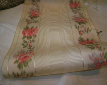 silk watered roses antique authentic ribbon