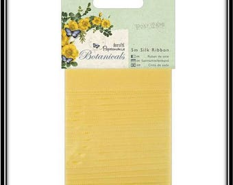 1.4 cm x 5 m yellow silk ribbon