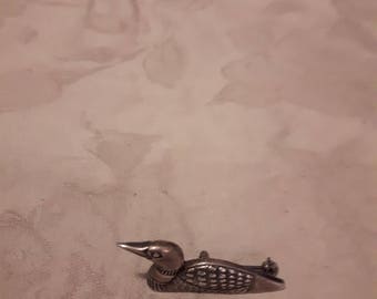 Vintage Sterling Silver Swan Brooch/Pin and Pendant - Etched - 1950s - Anniversary/Birthday/Wedding/Collectible