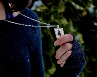 Woodburned Pendant Necklace
