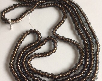 Czech Glass Seed beads - Silver Lined Coffee - 2 Strands