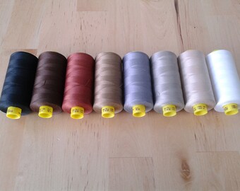Gutermann Thread choose one in neutral colors, black, white, grey, gray, brown, tan, all purpose sewing thread, mara 100, 1000 meter spool