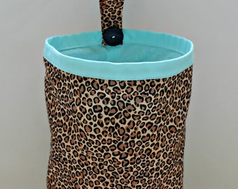 Cheetah Print Car Trash Bag, Key Fob