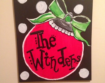 16x20 Christmas Ornament Painted Canvas that can be Personalized