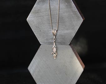 Vintage Sterling Silver Alligator Pendant Necklace