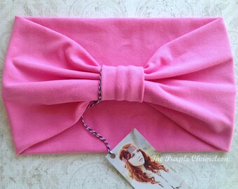 Pink Turban WRAPsody HeadWrap Headband Boho Dread Wrap Yoga Headband Headcover Gifts for Her Valentine's
