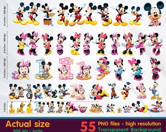 Mickey clipart - Minnie Clipart Digital 300 DPI PNG Images, Photos, Scrapbook, Cliparts - Instant Download