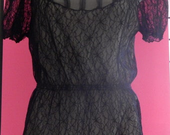 Maxx Studio Black Lace Top reduced 20 percent