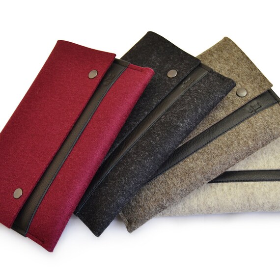 30% OFF Felt Ipad mini SLEEVE with leather band, wool felt, handmade, made in Italy