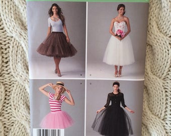 Sinplicity sewing pattern 1427 misses tulle skirts sizes 14-22