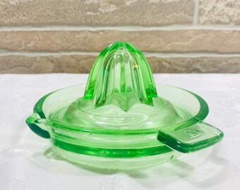 Vintage Federal Uranium Glass Citrus Reamer with Side Handle
