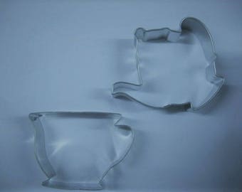 Tea Party Cookie cutter, Teapot and cup Cookie Cutter set, little Girls Tea Parties, teapot cookie cutter