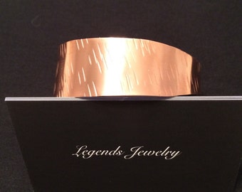 Handcrafted Copper tapered wrap bracelet with hammered texture