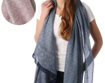 Womens Monogrammed Scarf Personalized Scarf Pink Scarf Geometric Print Scarves for Women Spring Scarf,Summer Scarf,Soft Scarf,UK Sellers