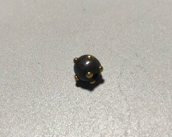 7mm Brass Studded Rosewood Ball Bead