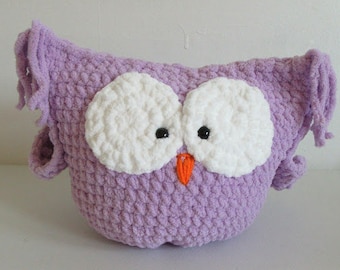 Purple plush owl / pillow