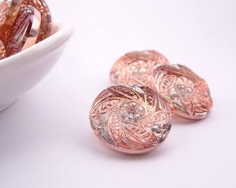 Czech glass knot-petals knot-18mm-Pink silver-1 piece