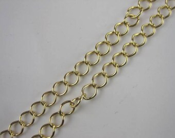 Large Curb Chain, 16k gold plated, 3 x 4 mm curb chain, Bulk order options