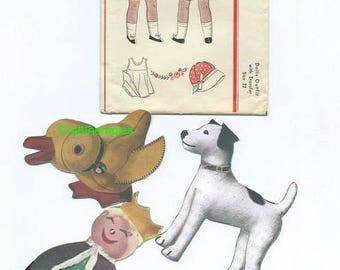 Vintage doll clothes sewing pattern