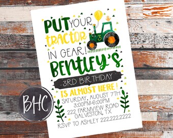 Tractor Birthday. Tractor Birthday Invite. Farm invite. Tractor Invitation. Farm Birthday Invitation. farm birthday party. Truck Birthday.