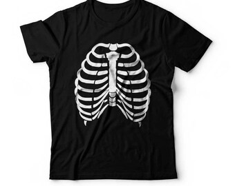 Skeleton Torso Long Sleeve Halloween Costume T-shirt Front