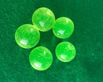Lot of 5 Vaseline Glass Marbles