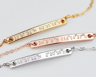 Coordinate Bracelet Women Gift For Women Personalized Gift For Wife High school Graduation Gift For Her - 2BR