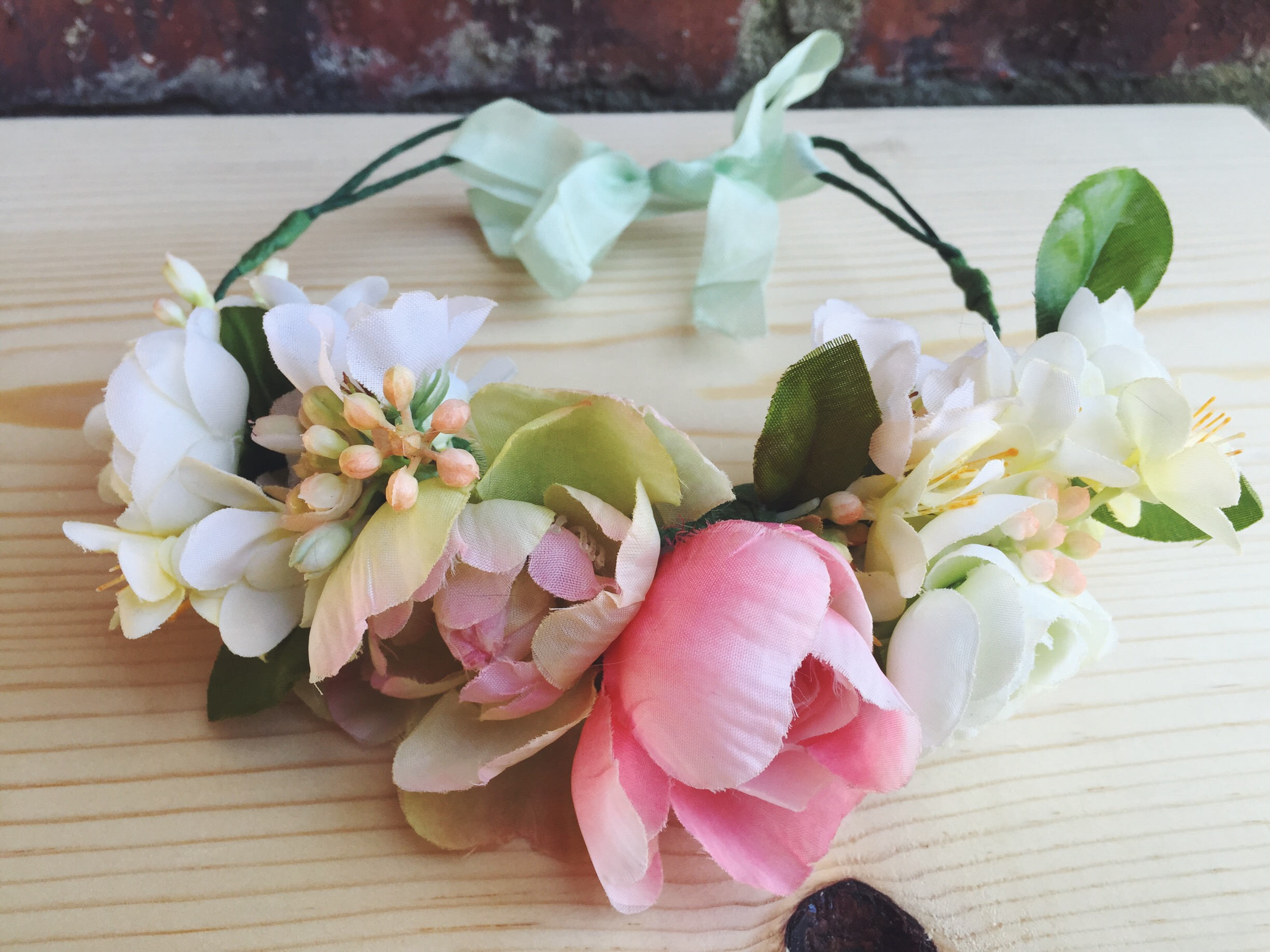 Lush Pink Child Flower Girl Crown Small Wedding Floral Crown