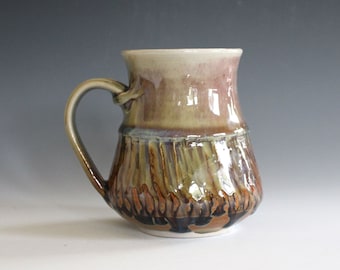 Pottery Mug, 14 oz, unique coffee mug, handmade ceramic cup, handthrown mug, stoneware mug, wheel thrown pottery mug