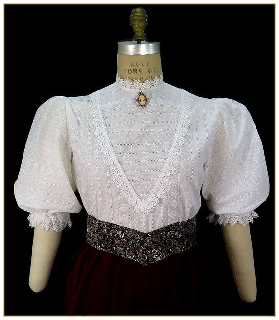 1900s Edwardian Style Blouses, Tops & Sweaters